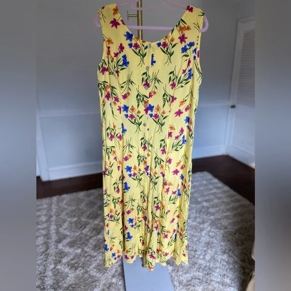 Cottagecore 90s Maxi Dress Floral BFA Classic Lightweight Spring Easter Vintage - Picture 2 of 8